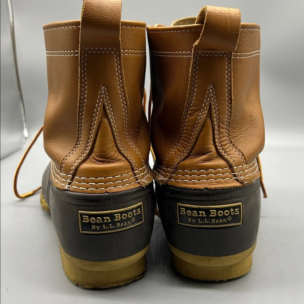 LL Bean Duck Boots 8” Unlined Brown Leather Mens Size 14 Boots Outdoors